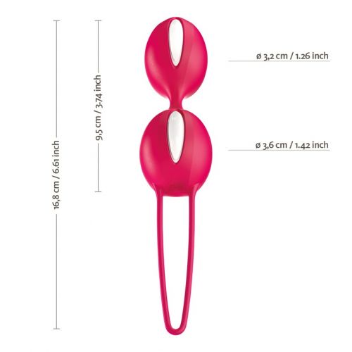 Шарики вагинальные Fun Factory Smartballs Duo черно-малиновые