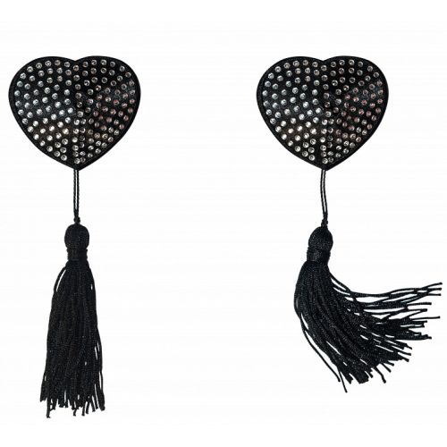 Пэстисы с кисточками Burlesque Evans черно-серебристые