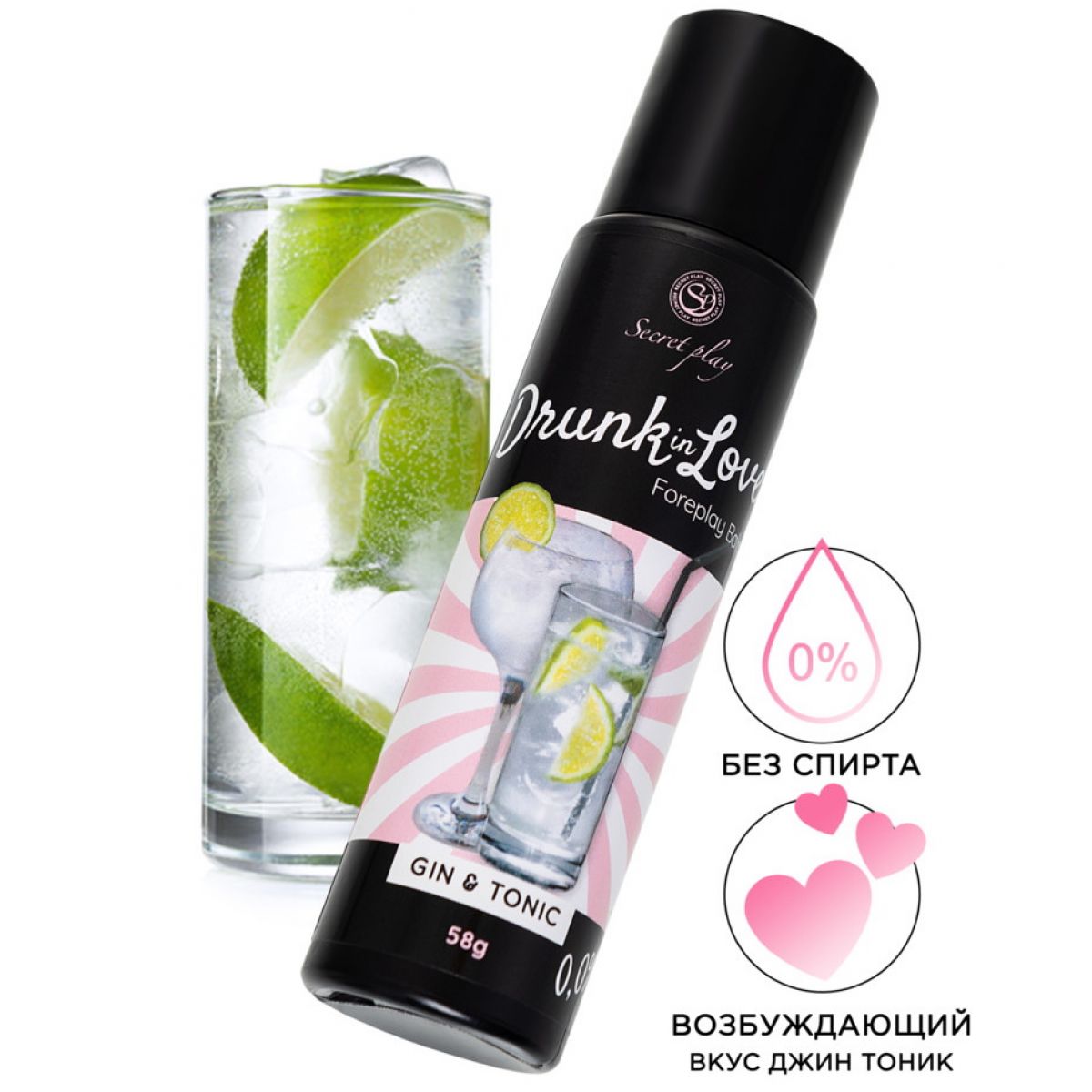 Гель Secret Play для сосков и интимных зон, со вкусом джин тоника, 55 г