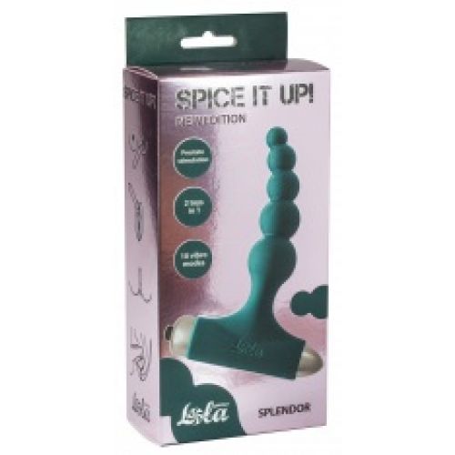 Анальная цепочка с вибрацией SPICE IT UP NEW EDITION SPLENDOR зеленая