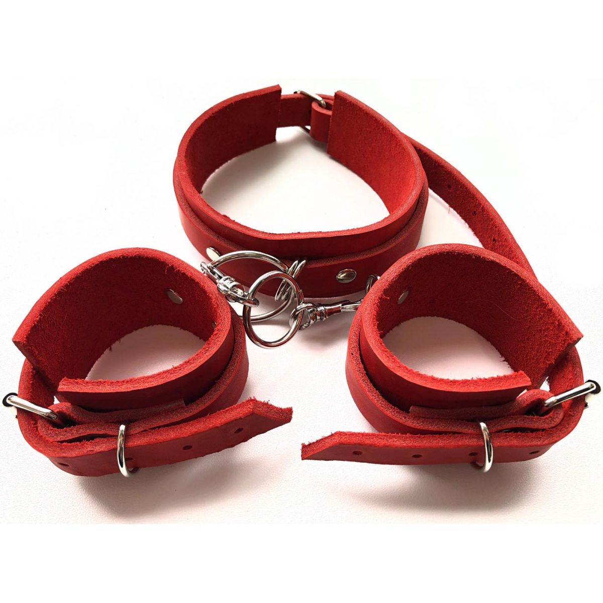 Дизайнерский комплект ошейник + наручники ручной работы 