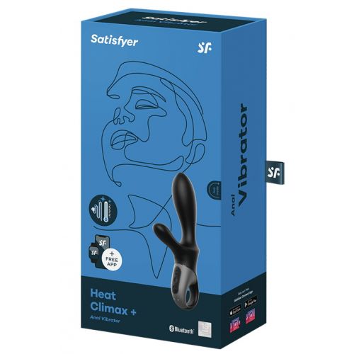 Анальный смарт-вибратор с подогревом и стимулятором промежности Satisfyer Heat Climax+