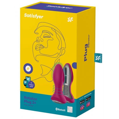 Анальный пробка с ротацией и вибрацией Satisfyer Rotator Plug 2+ фуксия