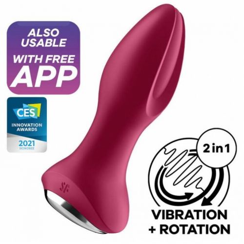 Анальный пробка с ротацией и вибрацией Satisfyer Rotator Plug 2+ фуксия