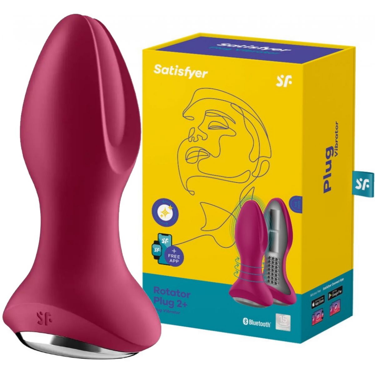 Анальный пробка с ротацией и вибрацией Satisfyer Rotator Plug 2+ фуксия