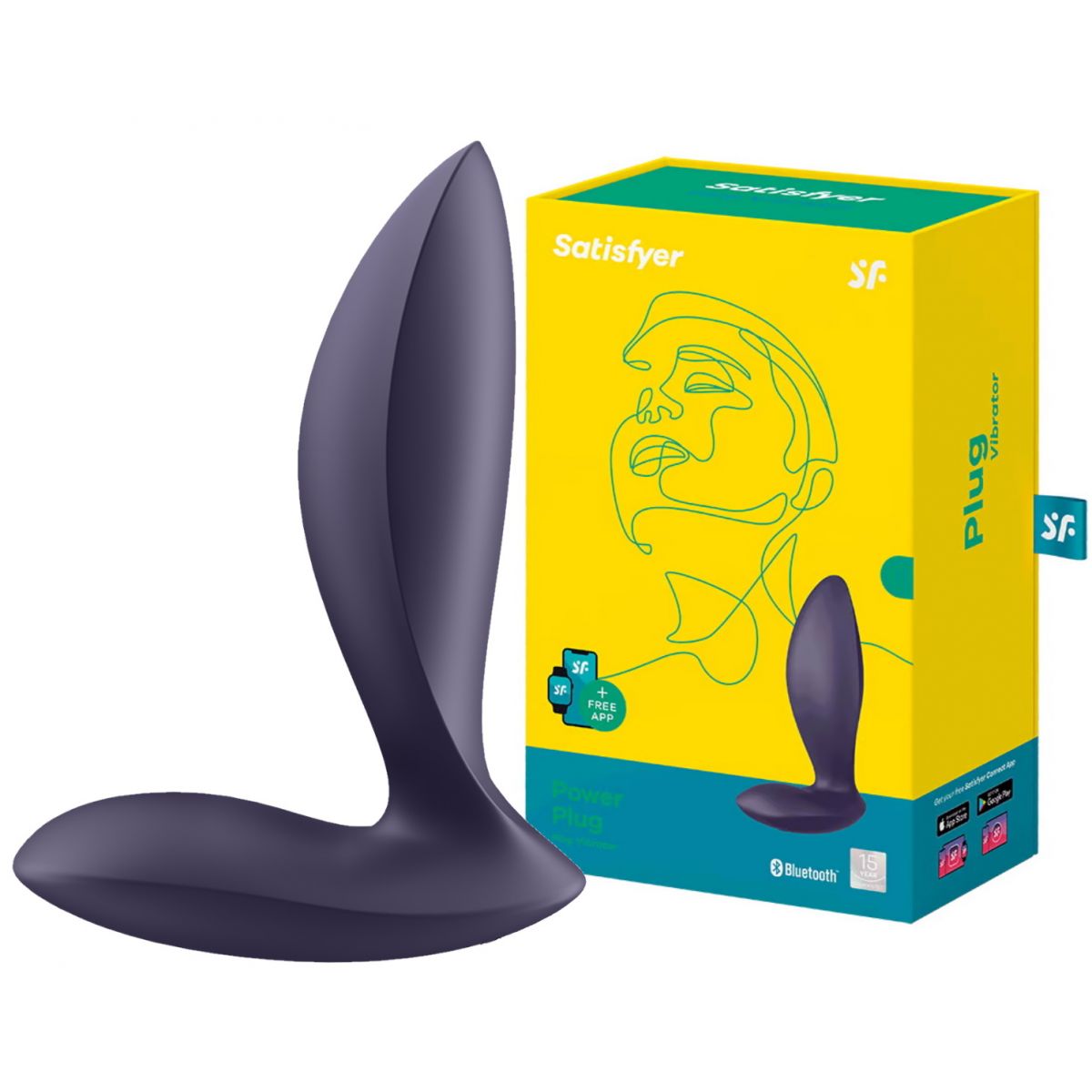 Анальная смарт-втулка с вибрацией и стимулятором промежности Satisfyer Power Plug