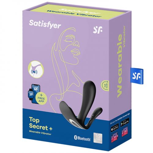 Анально-вагинальный смарт-стимулятор для ношения Satisfyer Top Secret Plus черный