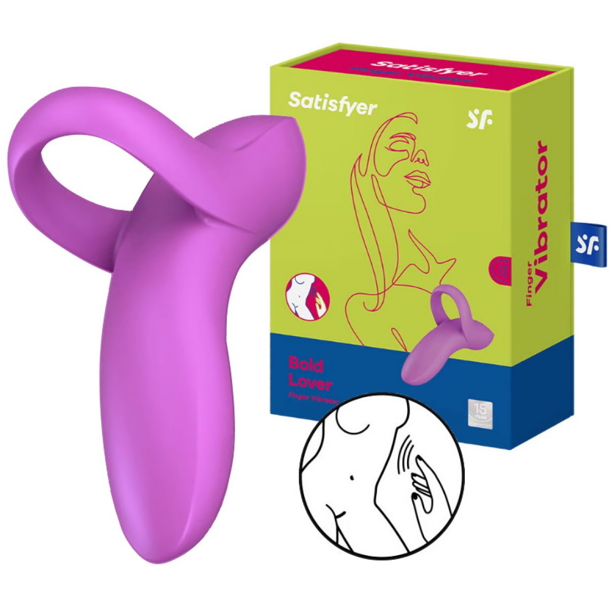 Универсальный вибромассажер на палец Satisfyer Bold Lover фиолетовый