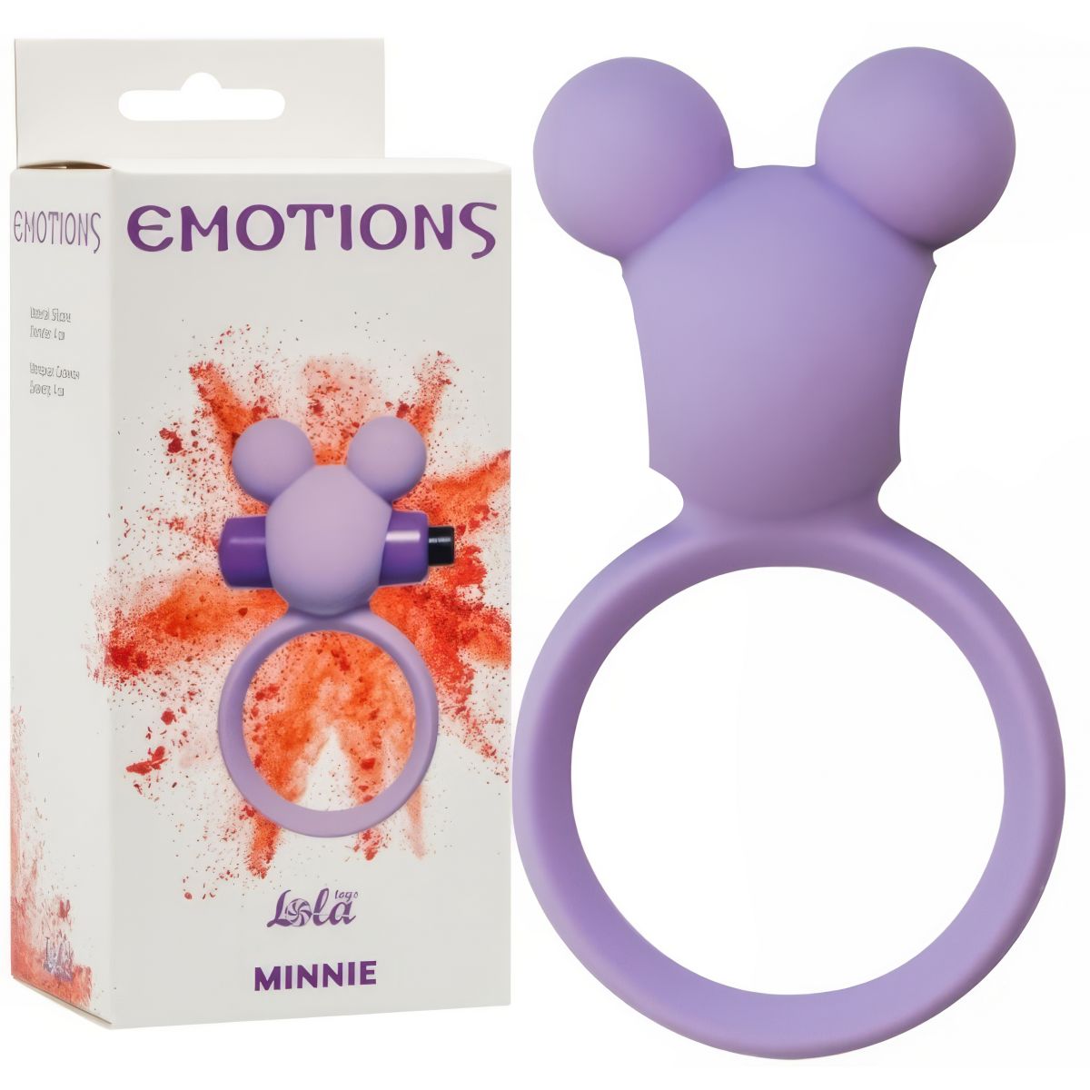 Эрекционное кольцо Emotions Minnie Purple с отверстием для вибропули