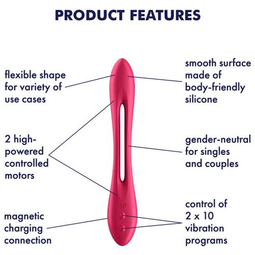Многофункциональный вибратор для пар с гибкой основой Satisfyer Elastic Joy Red