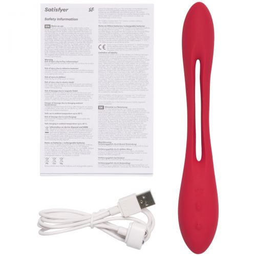 Многофункциональный вибратор для пар с гибкой основой Satisfyer Elastic Joy Red