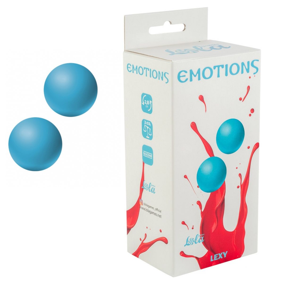 Вагинальные шарики без сцепки Emotions Lexy medium, голубые