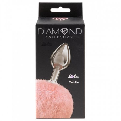 Анальная пробка с розовым хвостиком Diamond Twinkle