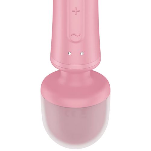 Двусторонний вибратор с клиторальным стимулятором Wand + Rabbit Satisfyer Triple Lover Pink