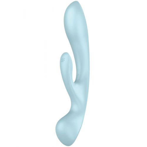 Двусторонний вибратор с клиторальным стимулятором Satisfyer Triple Oh Blue ДЕФОРМИРОВАННАЯ УПАКОВКА