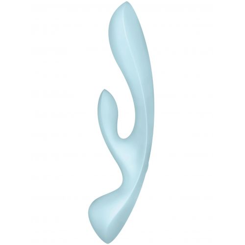 Двусторонний вибратор с клиторальным стимулятором Satisfyer Triple Oh Blue ДЕФОРМИРОВАННАЯ УПАКОВКА
