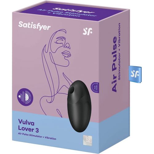 Вакуумно-волновой стимулятор клитора с вибрацией Satisfyer Vulva Lover 3 черный ДЕФОРМИРОВАННАЯ УПАКОВКА