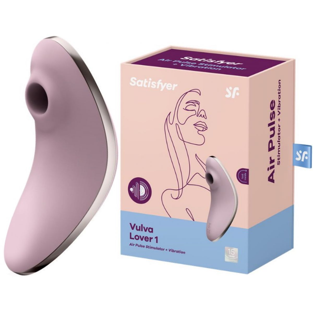 Вакуумно-волновой стимулятор клитора с вибрацией Satisfyer Vulva Lover 1 фиолетовый