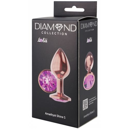 Анальная пробка Diamond Amethyst Shine S розовое золото