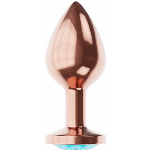 Анальная пробка Diamond Topaz Shine L розовое золото