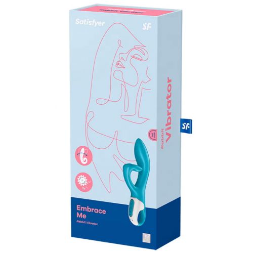Вибратор для точки G с загнутым клиторальным стимулятором Satisfyer Embrace Me бирюзовый