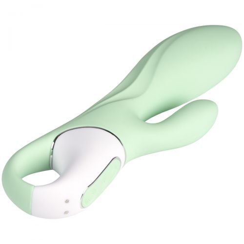 Расширяющийся смарт-вибратор с клиторальным стимулятором Satisfyer Air Pump Bunny 5+ зеленый