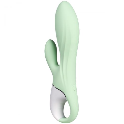 Расширяющийся смарт-вибратор с клиторальным стимулятором Satisfyer Air Pump Bunny 5+ зеленый