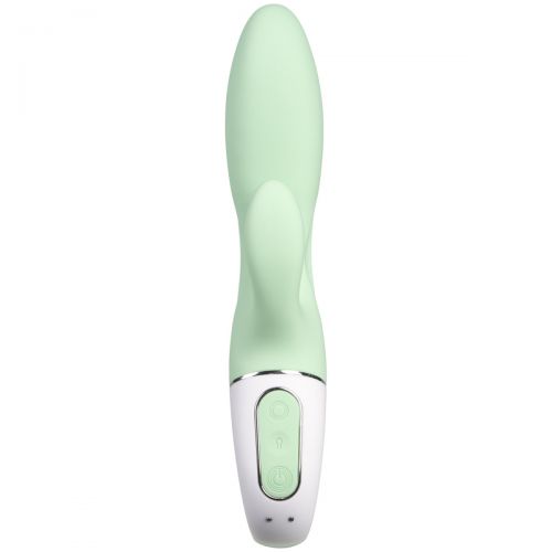 Расширяющийся смарт-вибратор с клиторальным стимулятором Satisfyer Air Pump Bunny 5+ зеленый