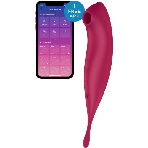 Satisfyer Twirling Pro+ вакуумный смарт-стимулятор с вибростимулирующим отростком красный