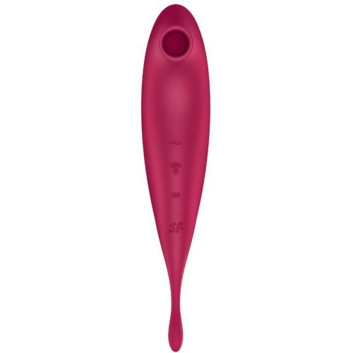 Satisfyer Twirling Pro+ вакуумный смарт-стимулятор с вибростимулирующим отростком красный