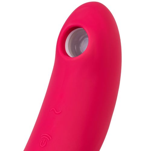Вакуумный стимулятор с вибростимулирующим отростком Satisfyer Twirling Pro красный