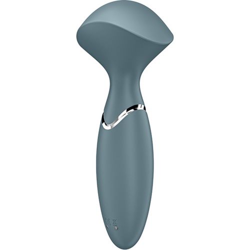 Перезаряжаемый мини-массажер с вибрацией Satisfyer Mini Wand-er серый ДЕФОРМИРОВАННАЯ УПАКОВКА