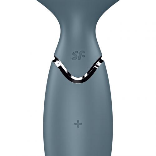 Перезаряжаемый мини-массажер с вибрацией Satisfyer Mini Wand-er серый ДЕФОРМИРОВАННАЯ УПАКОВКА
