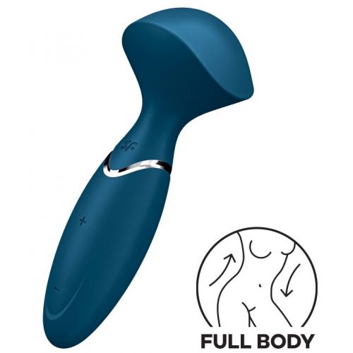 Перезаряжаемый мини-массажер с вибрацией Satisfyer Mini Wand-er Blue