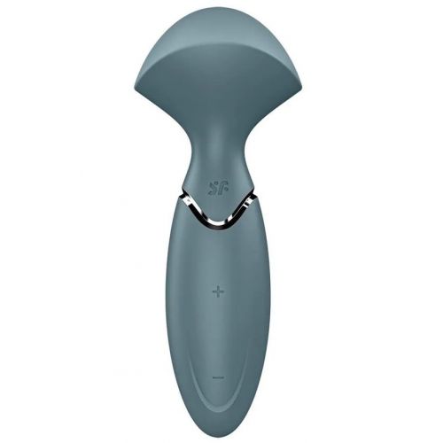 Перезаряжаемый мини-массажер с вибрацией Satisfyer Mini Wand-er серый ДЕФОРМИРОВАННАЯ УПАКОВКА