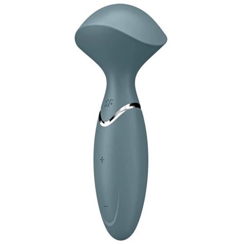 Перезаряжаемый мини-массажер с вибрацией Satisfyer Mini Wand-er серый ДЕФОРМИРОВАННАЯ УПАКОВКА