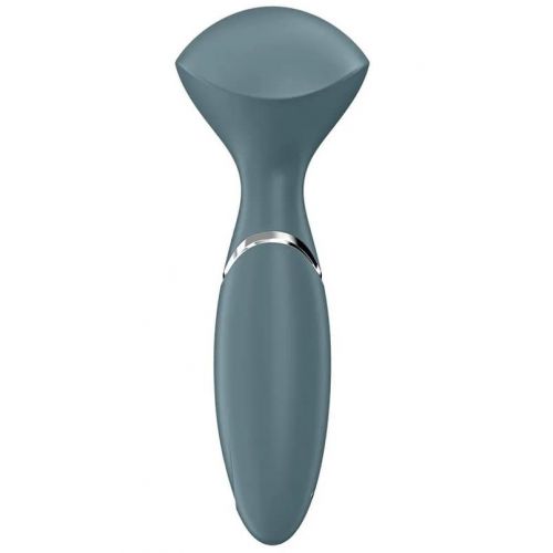 Перезаряжаемый мини-массажер с вибрацией Satisfyer Mini Wand-er серый ДЕФОРМИРОВАННАЯ УПАКОВКА