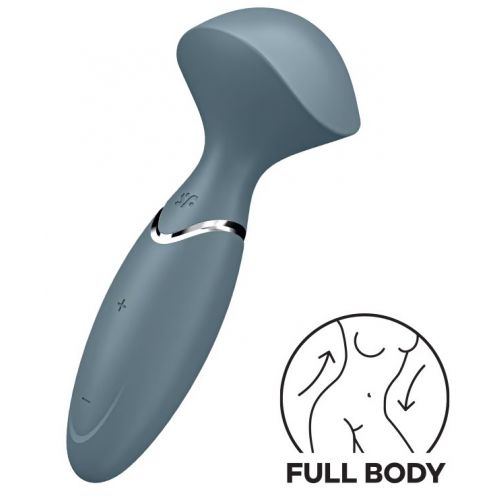 Перезаряжаемый мини-массажер с вибрацией Satisfyer Mini Wand-er серый ДЕФОРМИРОВАННАЯ УПАКОВКА