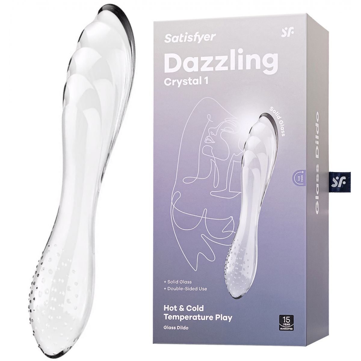 Двусторонний фаллос из стекла Satisfyer Dazzling Crystal 1 прозрачный 18 см