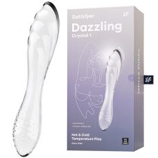 Двусторонний фаллос из стекла Satisfyer Dazzling Crystal 1 прозрачный 18 см