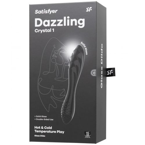 Двусторонний фаллос из стекла Satisfyer Dazzling Crystal 1 черный 18 см
