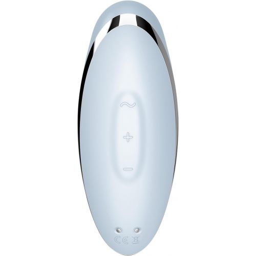 Клиторальный вибростимулятор с пульсацией Satisfyer Tap And Climax 2 голубой