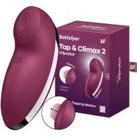 Клиторальный вибростимулятор с пульсацией Satisfyer Tap And Climax 2 бордовый