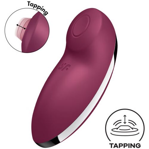 Клиторальный вибростимулятор с пульсацией Satisfyer Tap And Climax 2 бордовый