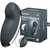 Клиторальный вибростимулятор с пульсацией Satisfyer Tap And Climax 2 серый