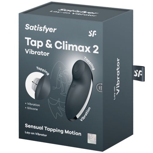 Клиторальный вибростимулятор с пульсацией Satisfyer Tap And Climax 2 серый