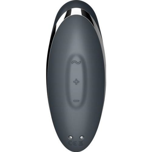 Клиторальный вибростимулятор с пульсацией Satisfyer Tap And Climax 2 серый