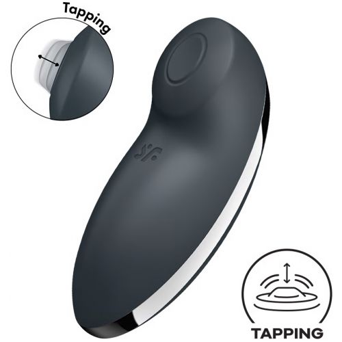 Клиторальный вибростимулятор с пульсацией Satisfyer Tap And Climax 2 серый