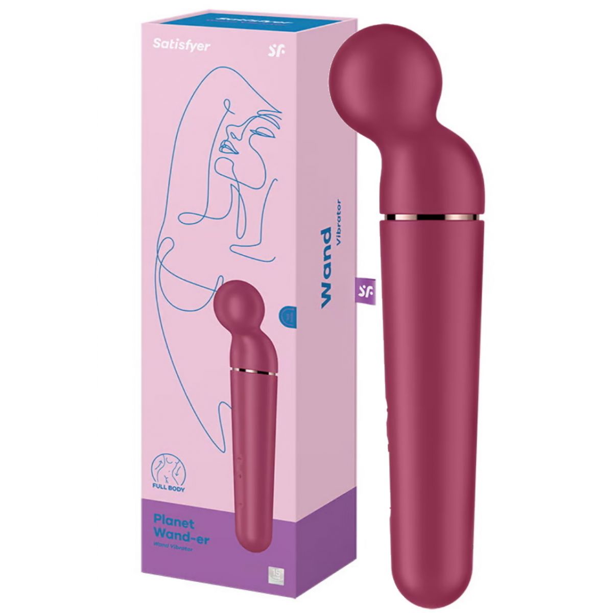 Перезаряжаемый вибромассажер с плавающей головкой Satisfyer Planet Wand-er Rose