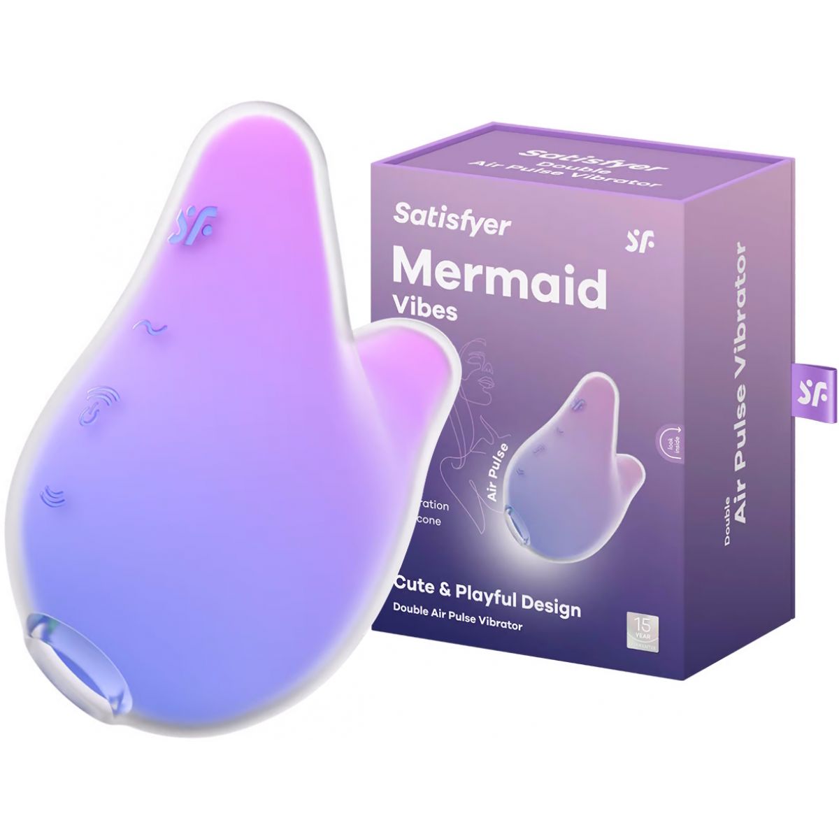 Вакуумно-волновой стимулятор с вибрацией Satisfyer Mermaid Vibes лилово-розовый
